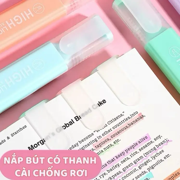 Thiết kế nắp gài bút highlight tiện ích Nắp cài chống rơi của bút highlight tiện ích