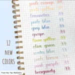 Bảng swatch 12 màu bút luyện viết chữ Calligraphy