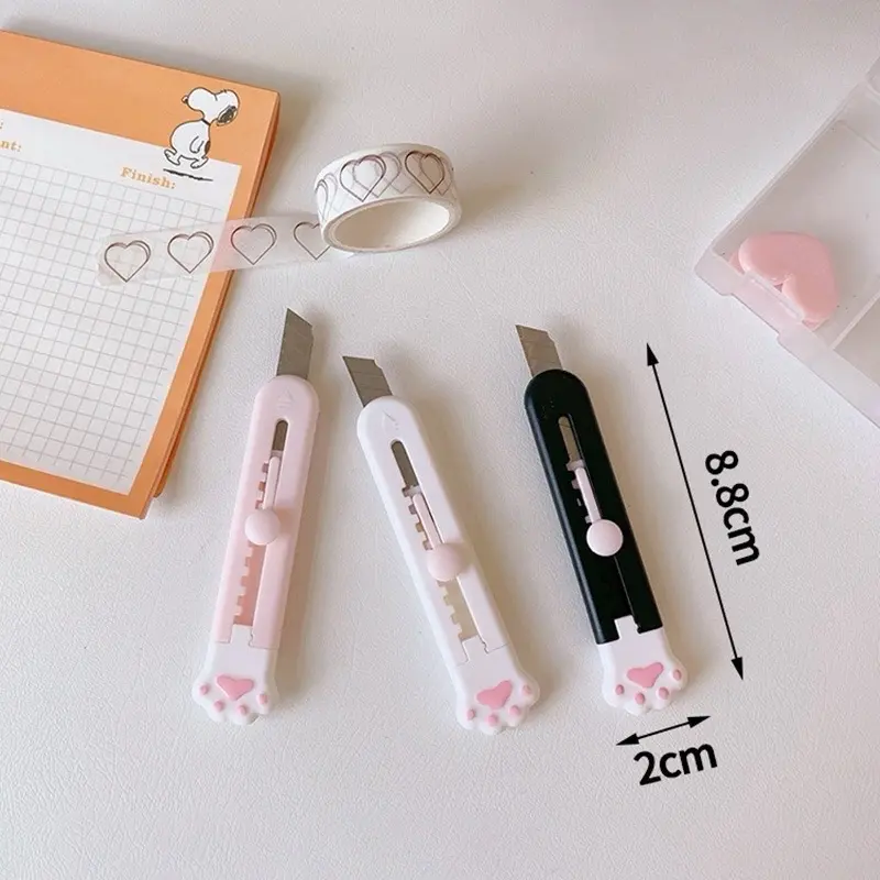 Kích thước dao rọc giấy học sinh chân mèo Kích thước dao rọc giấy học sinh dạng bút chân mèo