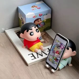 Giá đỡ điện thoại hình cậu bé Shin dễ thương màu đỏ và pijama