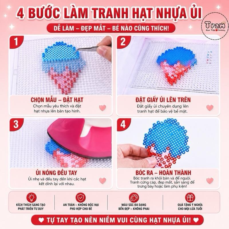 4 bước làm tranh hạt nhựa ủi đơn giản tại nhà