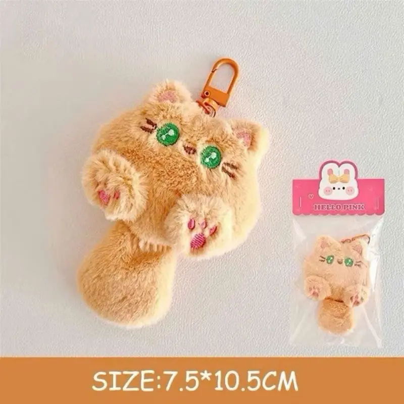 Kích thước chi tiết móc khóa sóc bông trang trí màu nâu