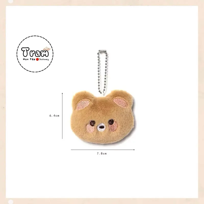 Móc khoá gấu bông hình gấu nâu kích thước 7.8cm