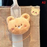 Móc khoá gấu bông hình gấu nâu má hồng