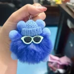 Biến thể móc khoá tiểu yêu bông xù màu xanh dương