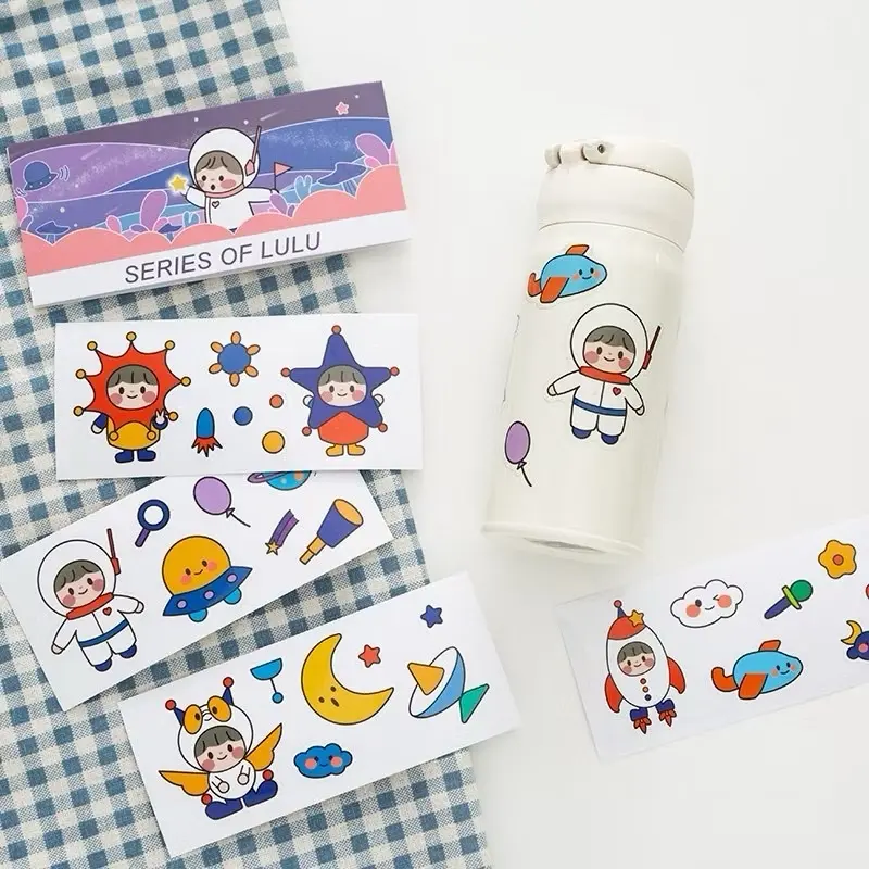 Stickers dễ thương chủ đề phi hành gia vũ trụ Lulu