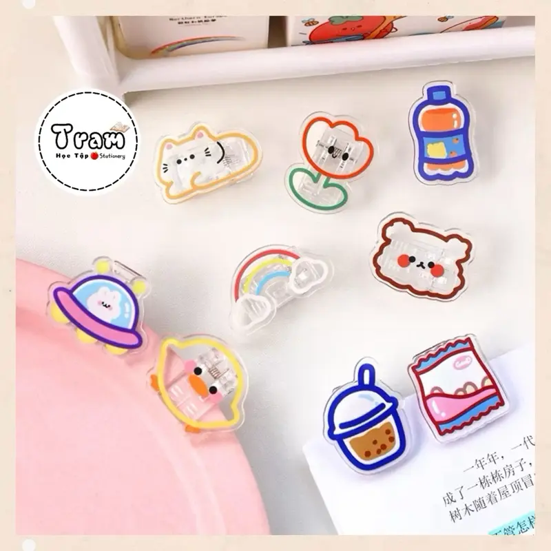Bộ sưu tập kẹp giấy xinh xắn acrylic Bộ sưu tập kẹp giấy xinh xắn văn phòng phẩm dễ thương