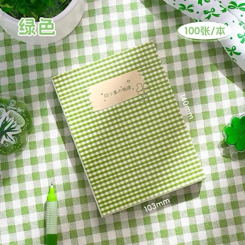 Sổ ghi chép takenote nhanh cỏ bốn lá Sổ ghi chép takenote nhanh họa tiết caro xanh cỏ bốn lá