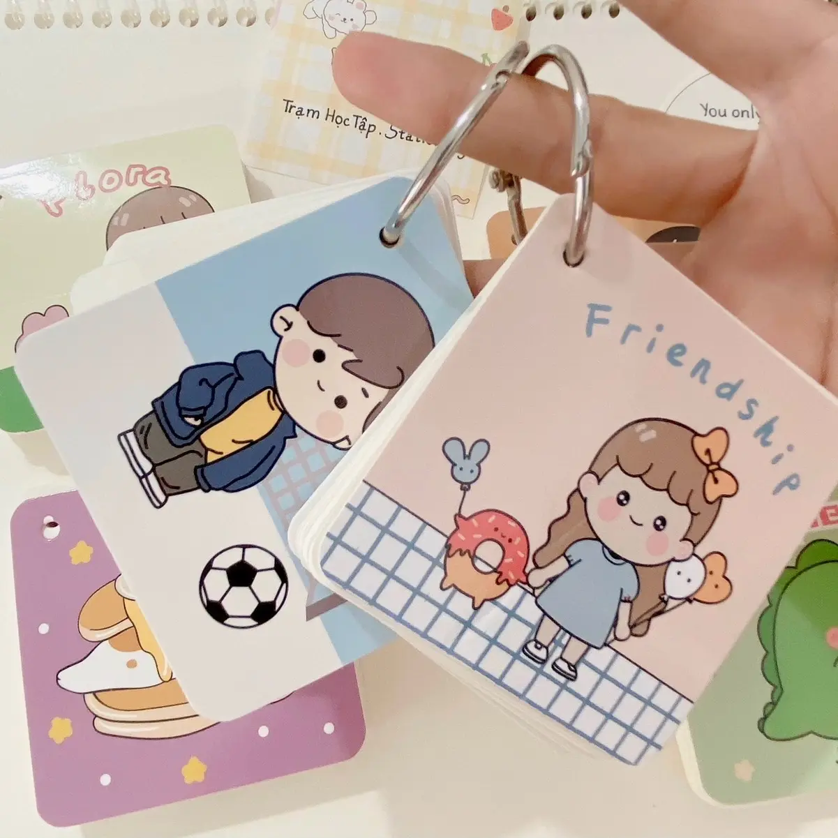 Sổ học từ vựng flashcard có móc treo inox tiện lợi