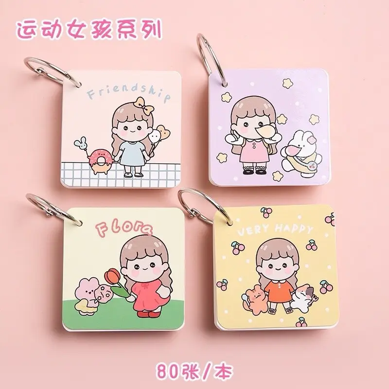 Sổ học từ vựng flashcard chủ đề bé gái dễ thương