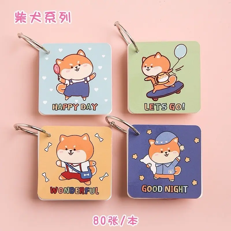 Sổ học từ vựng flashcard chủ đề chó Shiba tinh nghịch