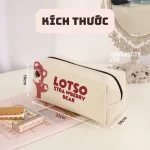 Kích thước túi bút vải gấu dâu LOTSO canvas