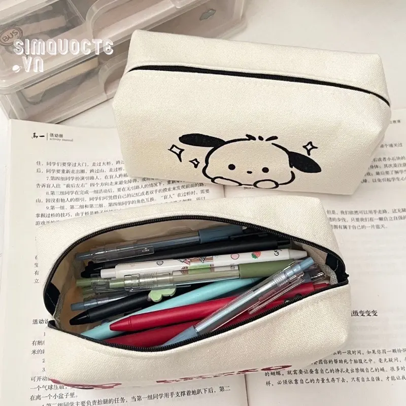 Sức chứa túi bút vải gấu dâu LOTSO Sức chứa lớn của túi bút vải gấu dâu LOTSO