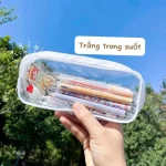 Túi đựng bút tiện lợi màu trắng trong suốt