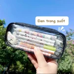 Túi đựng bút tiện lợi biến thể màu đen trong suốt