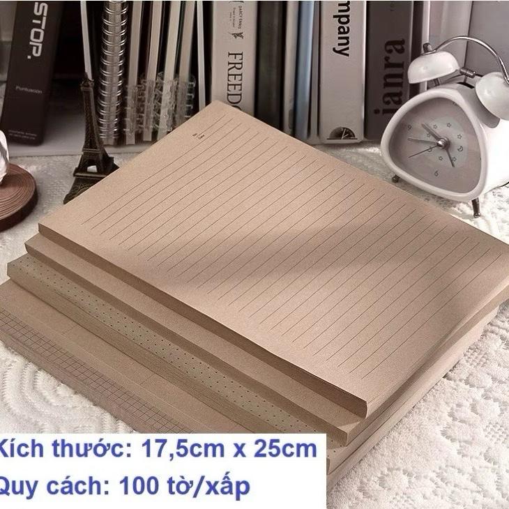 Xấp giấy nháp Kraft khổ B5 100 tờ Giấy nháp màu Kraft kích thước B5 17.5x25 cm