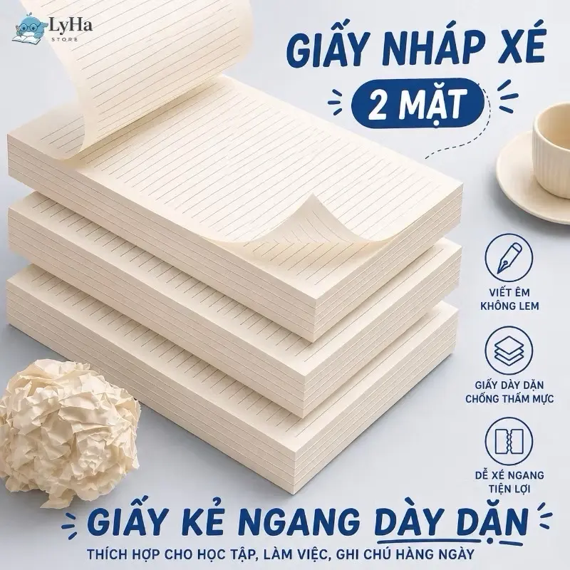 Giấy nháp Kraft kẻ ngang chống thấm mực