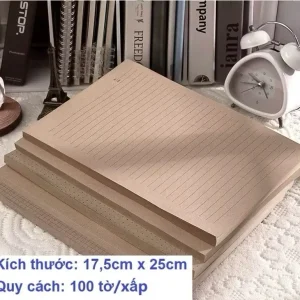 Giấy nháp Kraft kẻ ngang caro trơn khổ B5