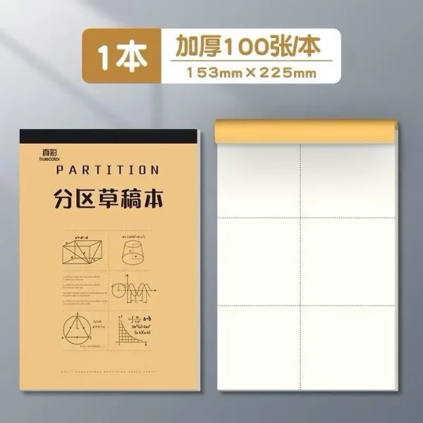 A5 100 tờ giấy nháp trắng phân vùng