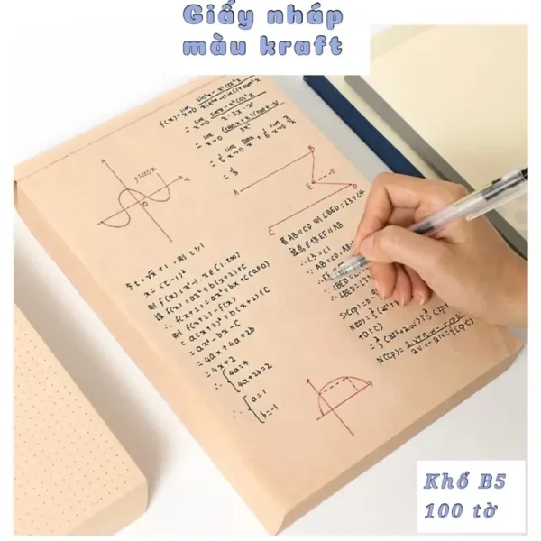 B5 100 tờ giấy nháp màu Kraft
