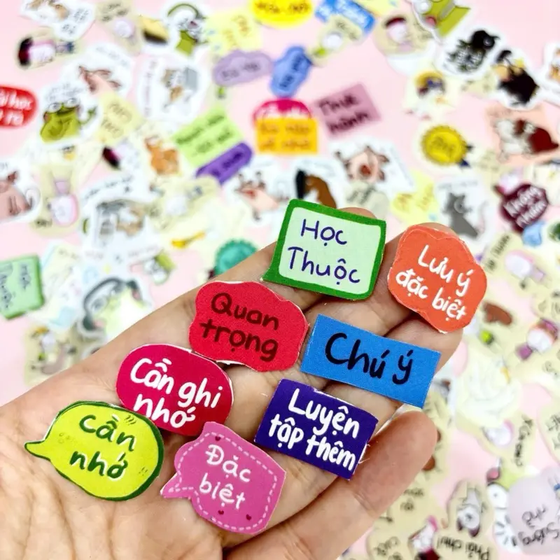 Sticker phân loại bài học nhãn vở in theo môn học cấp 1-2-3