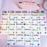Nhãn vở in theo môn học cấp 1-2-3 biến thể cấp 3
