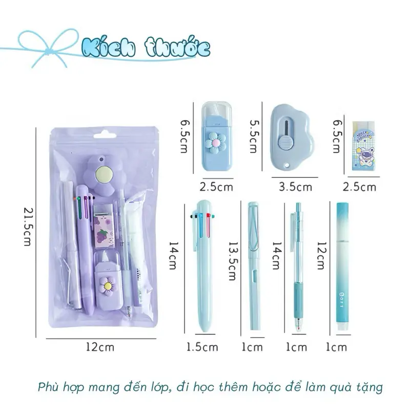 Kích thước các món đồ dùng học tập học sinh Kích thước chi tiết đồ dùng học tập học sinh